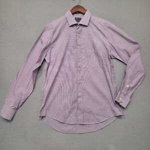 Leonardo Formale Men's‎ Slim Fit Cool Silk Protein Long Sleeve Dress Shirt Sz 16
